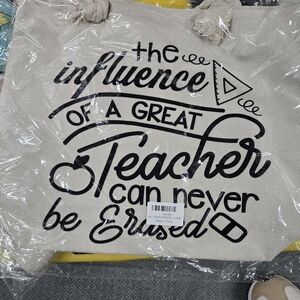 Canvas Tote with Inspirational Teacher Quote